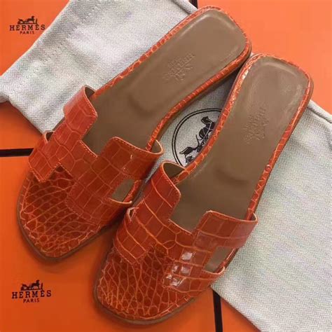 hermes sandals orange|hermes oran crocodile sandals.